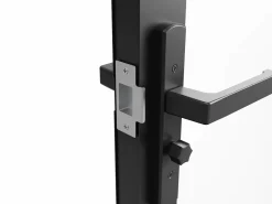 Vente-unique Bloque de puerta doble reversible - aluminio, vidrio templado - 2 x Alt. 204 x An. 83 cm - - SEROTO