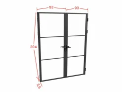 Bloque de puerta doble reversible - vidrio templado - 2 x Alt. 204 x An. 93 cm - - MASERU Puerta Con Marco