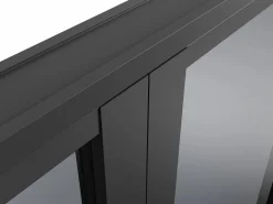 Vente-unique Bloque de puerta doble reversible de vidrio templado ahumado - 2 x Alt. 204 x An. 83 cm - LOXTON
