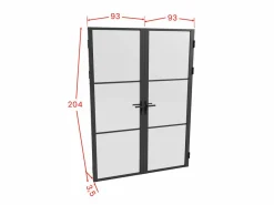 Vente-unique Bloque de puerta doble reversible - vidrio translúcido - 2 x Alt. 204 x An. 93 cm - - MASERU