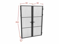 Vente-unique Bloque de puerta doble reversible - vidrio texturizado - 2 x Alt. 204 x An. 83 cm - - MASERU