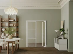 Sale Vente-unique Bloque de puerta doble reversible - vidrio templado - 2 x Alt. 204 x An. 73 cm - - MASERU Blanco