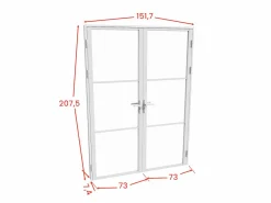 Sale Vente-unique Bloque de puerta doble reversible - vidrio templado - 2 x Alt. 204 x An. 73 cm - - MASERU Blanco