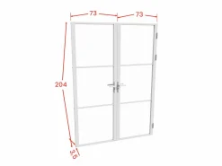 Sale Vente-unique Bloque de puerta doble reversible - vidrio templado - 2 x Alt. 204 x An. 73 cm - - MASERU Blanco