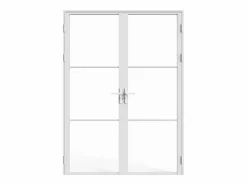 Online Vente-unique Bloque de puerta doble reversible - vidrio templado - 2 x Alt. 204 x An. 83 cm - - MASERU Blanco