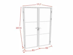 Online Vente-unique Bloque de puerta doble reversible - vidrio templado - 2 x Alt. 204 x An. 83 cm - - MASERU Blanco