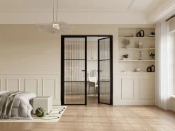 Discount Bloque de puerta doble reversible - vidrio texturizado - 2 x Alt. 204 x An. 73 cm - - MASERU Puerta Con Marco