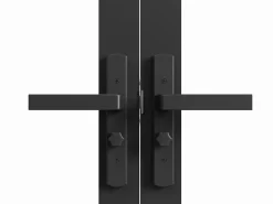 Online Bloque de puerta doble reversible de aluminio y vidrio templado - Alt. 204 x An. 2 x 73 cm - SEROTO Puerta Con Marco