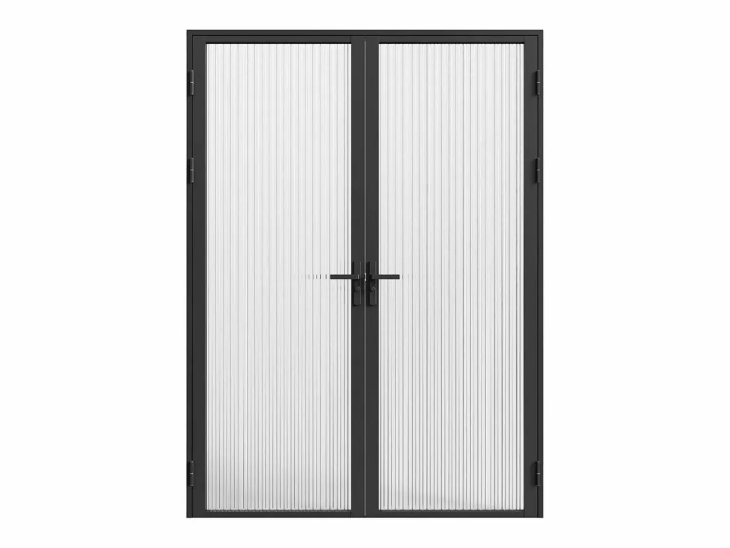 Sale Vente-unique Bloque de puerta doble reversible - vidrio texturizado - 2 x Alt. 204 x An. 73 cm - - LOXTON Negro