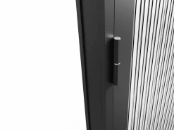 Sale Vente-unique Bloque de puerta doble reversible - vidrio texturizado - 2 x Alt. 204 x An. 73 cm - - LOXTON Negro