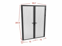 Sale Vente-unique Bloque de puerta doble reversible - vidrio texturizado - 2 x Alt. 204 x An. 73 cm - - LOXTON Negro