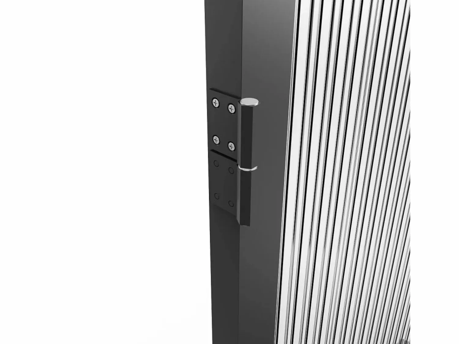 Sale Vente-unique Bloque de puerta doble reversible - vidrio texturizado - 2 x Alt. 204 x An. 73 cm - - LOXTON Negro
