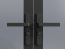 Online Vente-unique Bloque de puerta doble reversible - vidrio ahumado - 2 x Alt. 204 x An. 83 cm - - MASERU Negro