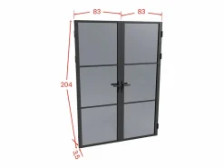 Online Vente-unique Bloque de puerta doble reversible - vidrio ahumado - 2 x Alt. 204 x An. 83 cm - - MASERU Negro