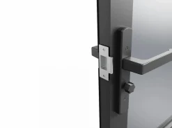 Online Vente-unique Bloque de puerta doble reversible - vidrio ahumado - 2 x Alt. 204 x An. 83 cm - - MASERU Negro