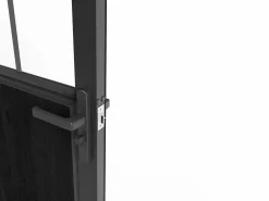 Hot Vente-unique Bloque de puerta estilo taller reversible de aluminio, MDF y vidrio templado - Alt. 204 x An. 73 cm - ERMELO Negro