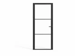 Outlet Bloque de puerta reversible de aluminio y vidrio templado - Alt. 204 x An. 73 cm - MASERU Puerta Con Marco