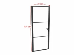 Outlet Bloque de puerta reversible de aluminio y vidrio templado - Alt. 204 x An. 73 cm - MASERU Puerta Con Marco
