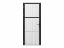 Outlet Bloque de puerta reversible de aluminio y vidrio texturizado - Alt. 204 x An. 93 cm - - MASERU Puerta Con Marco