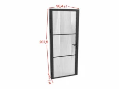 Outlet Bloque de puerta reversible de aluminio y vidrio texturizado - Alt. 204 x An. 93 cm - - MASERU Puerta Con Marco