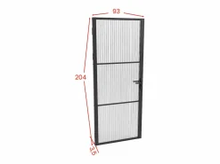 Outlet Bloque de puerta reversible de aluminio y vidrio texturizado - Alt. 204 x An. 93 cm - - MASERU Puerta Con Marco
