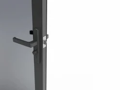 Vente-unique Bloque de puerta reversible de aluminio y vidrio templado ahumado - Alt. 204 x An. 73 cm - - LOXTON