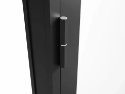 New Vente-unique Bloque de puerta reversible de aluminio y vidrio templado - Alt. 204 x An. 93 cm - MASERU Negro