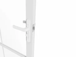 Vente-unique Bloque de puerta reversible de aluminio y vidrio templado - Alt. 204 x An. 73 cm - SEROTO