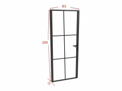 Clearance Vente-unique Bloque de puerta reversible de aluminio y vidrio templado - Alt. 204 x An. 83 cm - SEROTO Negro