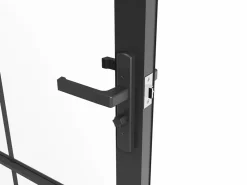 Clearance Vente-unique Bloque de puerta reversible de aluminio y vidrio templado - Alt. 204 x An. 83 cm - SEROTO Negro