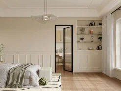 Sale Vente-unique Bloque de puerta reversible - aluminio y vidrio templado - Alt. 204 x An. 83 cm - - LOXTON Negro