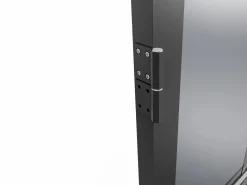 Outlet Vente-unique Bloque de puerta reversible de aluminio y vidrio templado ahumado - Alt. 204 x An. 73 cm - - SEROTO Negro