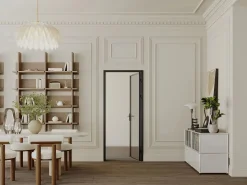 Hot Vente-unique Bloque de puerta reversible de aluminio y vidrio templado ahumado - Alt. 204 x An. 83 cm - - LOXTON Negro