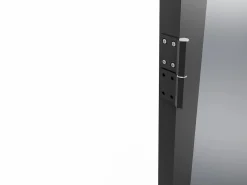 Hot Vente-unique Bloque de puerta reversible de aluminio y vidrio templado ahumado - Alt. 204 x An. 83 cm - - LOXTON Negro