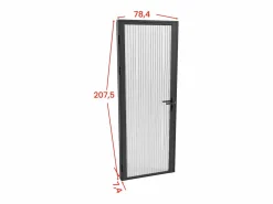 Outlet Bloque de puerta reversible - aluminio y vidrio templado texturizado - Alt. 204 x An. 73 cm - - LOXTON Puerta Con Marco