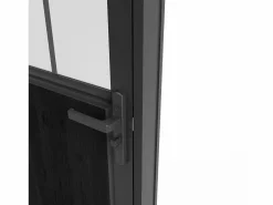 Hot Bloque de puerta reversible , vidrio templado translúcido estilo taller, Alt. 204 x An. 83 cm, ERMELO Puerta Con Marco