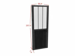 Hot Bloque de puerta reversible , vidrio templado translúcido estilo taller, Alt. 204 x An. 83 cm, ERMELO Puerta Con Marco