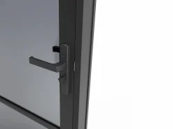 New Bloque de puerta reversible de aluminio y vidrio ahumado - Alt. 204 x An. 93 cm - - MASERU Puerta Con Marco