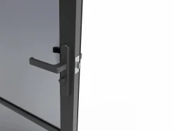 New Bloque de puerta reversible de aluminio y vidrio ahumado - Alt. 204 x An. 93 cm - - MASERU Puerta Con Marco