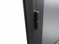Outlet Vente-unique Bloque de puerta reversible de aluminio y vidrio ahumado - Alt. 204 x An. 83 cm - - MASERU Negro