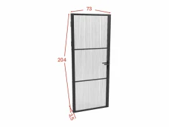 Vente-unique Bloque de puerta reversible de aluminio y vidrio texturizado - Alt. 204 x An. 73 cm - - MASERU