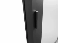Vente-unique Bloque de puerta reversible de aluminio y vidrio translúcido - Alt. 204 x An. 93 cm - - SEROTO