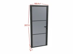 Hot Bloque de puerta reversible de aluminio y vidrio translúcido - Alt. 204 x An. 83 cm - - MASERU Puerta Con Marco