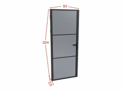Hot Bloque de puerta reversible de aluminio y vidrio translúcido - Alt. 204 x An. 83 cm - - MASERU Puerta Con Marco