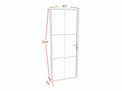 Best Bloque de puerta reversible en aluminio y vidrio templado - Alt. 204 x An. 83 cm - SEROTO Puerta Con Marco