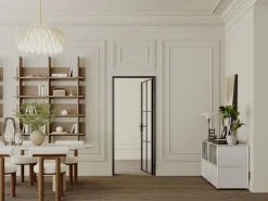 Clearance Bloque de puerta reversible de aluminio y vidrio templado - Alt. 204 x An. 73 cm - SEROTO Puerta Con Marco