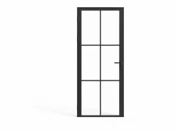 Clearance Bloque de puerta reversible de aluminio y vidrio templado - Alt. 204 x An. 73 cm - SEROTO Puerta Con Marco