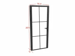 Clearance Bloque de puerta reversible de aluminio y vidrio templado - Alt. 204 x An. 73 cm - SEROTO Puerta Con Marco