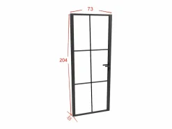 Clearance Bloque de puerta reversible de aluminio y vidrio templado - Alt. 204 x An. 73 cm - SEROTO Puerta Con Marco