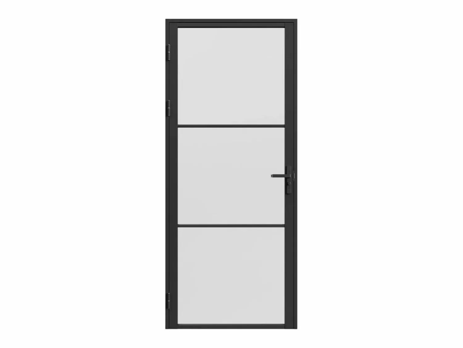 Vente-unique Bloque de puerta reversible de aluminio y vidrio translúcido - Alt. 204 x An. 93 cm - - MASERU
